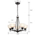 Vintage Iron Glass Oil Rubbed Bronze Large Chandeliers With 5 Lights